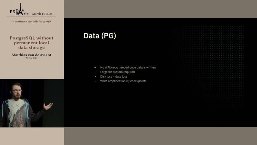 Matthias van de Meent PostgreSQL without permanent local data storage episode artwork